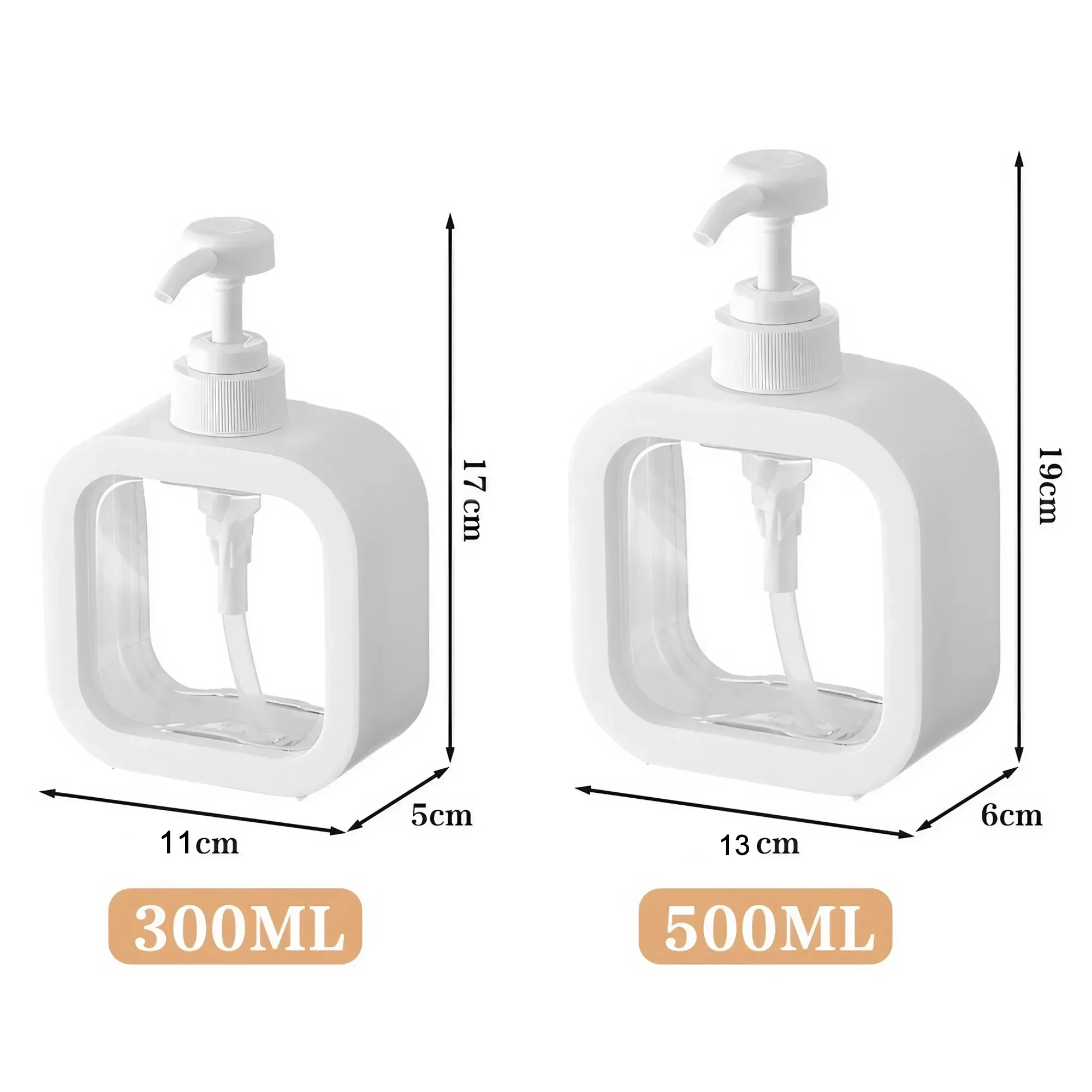 Sichtbarer Seifenspender, 300 ml, 500 ml, Badezimmer, Handwaschlotion, Pumpflasche, Hautpflege-Werkzeuge, tragbarer Kunststoffbehälter