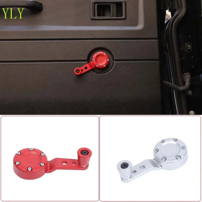 

Aluminum Alloy Red For Land Rover Defender 90 110 130 2004-2018 Car rear window lifting hand rocker car interior accessories