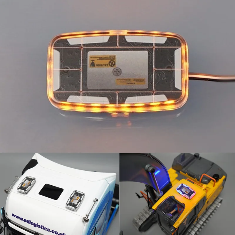 

LED Warning Light Roof Lamp for 1/10 1/14 Tamiya Truck SCANIA 770S Volvo Car RC Excavator Huina Cat Kabolite