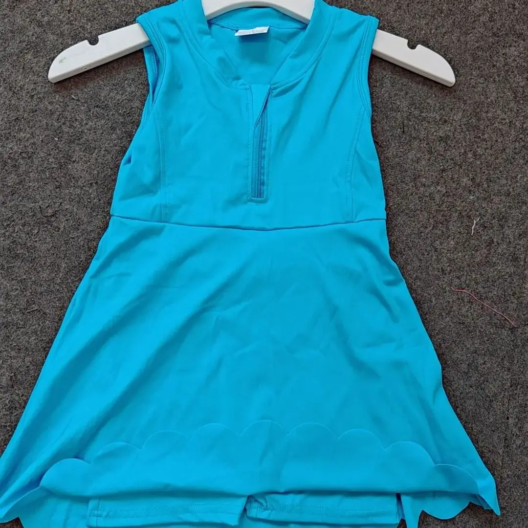 

8.15 Baby Girls Blue Ice-cream Drip Yoga Skort Knee Length Dress Boutique Baby Girls Blue Yoga Zip Active Wear Skort Knee Length