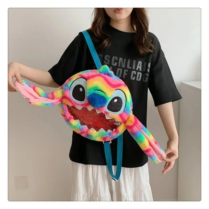 Disney\'s New Plush Stitch Fashionable and Cute Women\'s Handbag Versatile Daily Travel Handbag