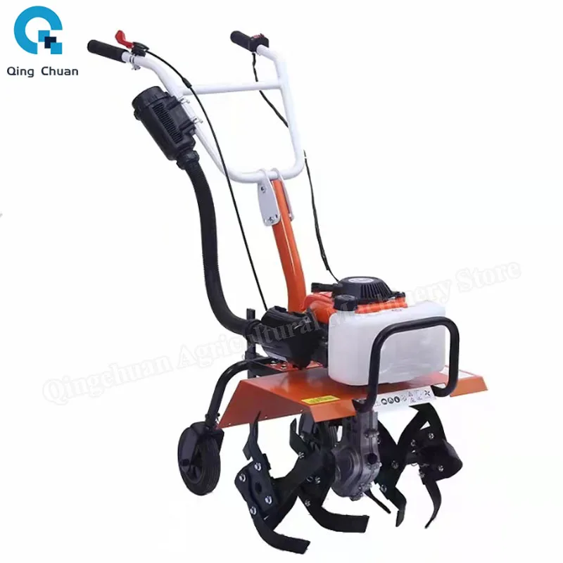 Small Gasoline Micro Cultivator Gasoline Multi-function Minitype Rotary Tiller Machinery Agricultural Garden Tools