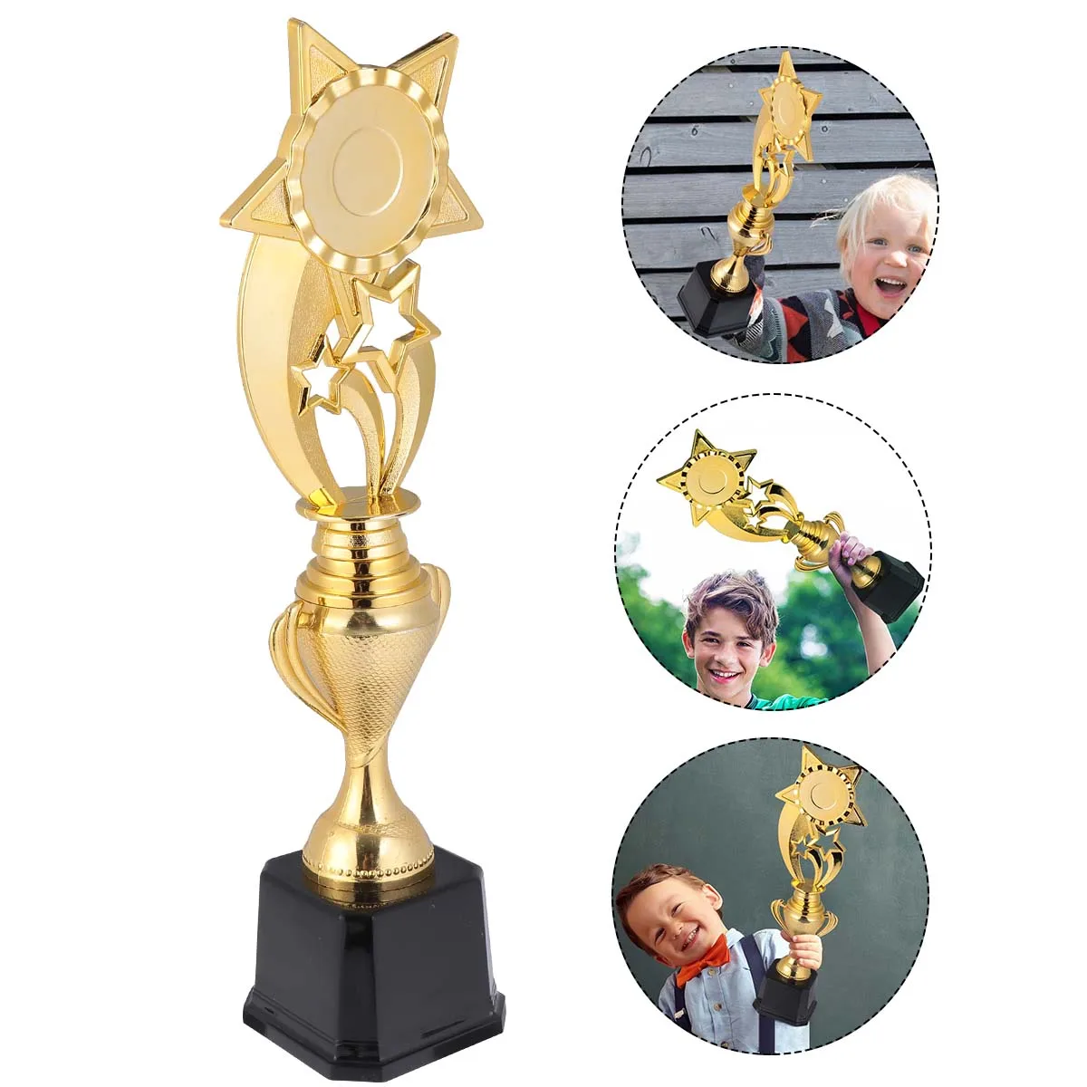 

1pc Awards Trophy Golden Cup Design Elegant Award Ceremony Plaque Game Prizes Reward Trophies for Kids