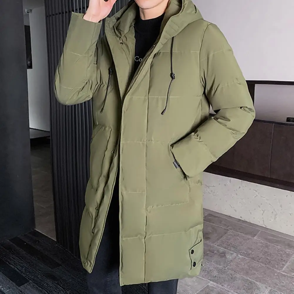 Thicken Parkas Winter Men's Warm Hooded Jacket Black Loose Long Coat Windproof Female Cotton Overcoat