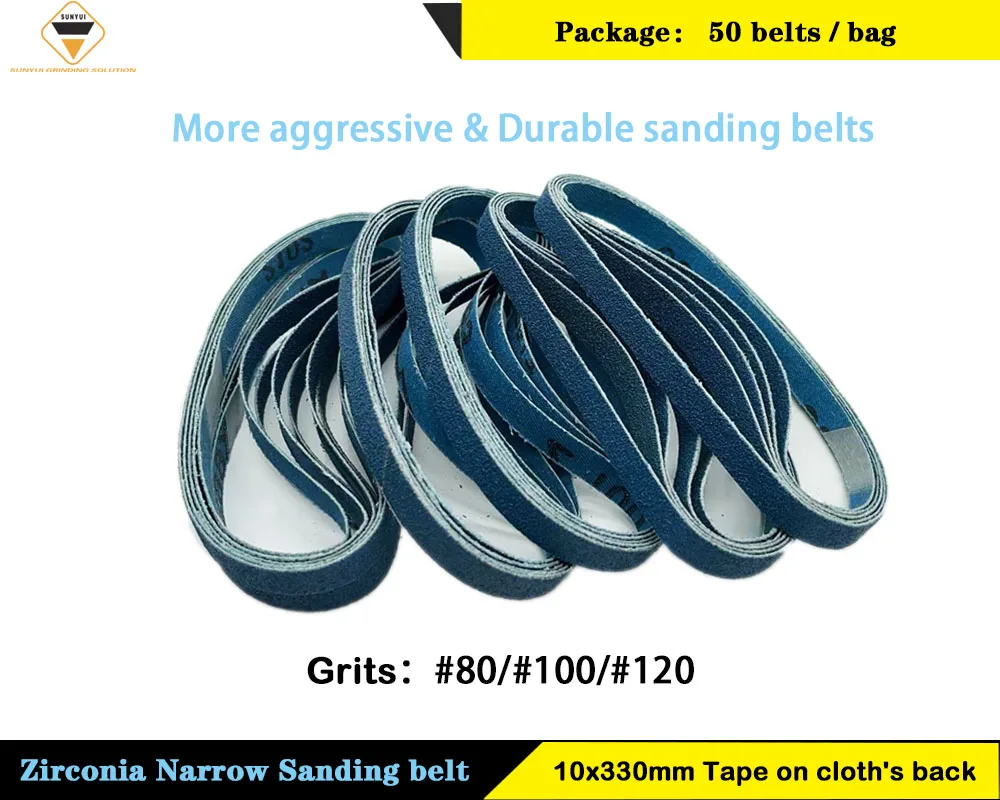 

50 piece 330*10mm Sanding Belt for soft Metal Polishing remove old paint body shop deburring