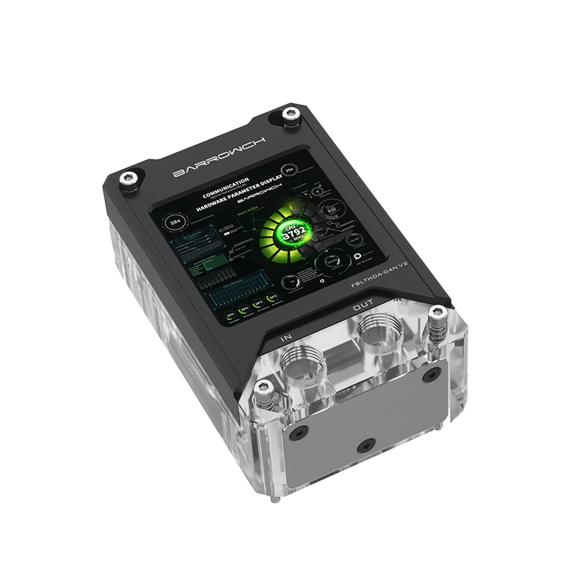 BARROWCH CPU Water Cooler For AMD,AM5,AM4,AM3+,AM3,FM2 Platform With Temperature Monitor Display Screen Block,FBLTHDA-04N V2