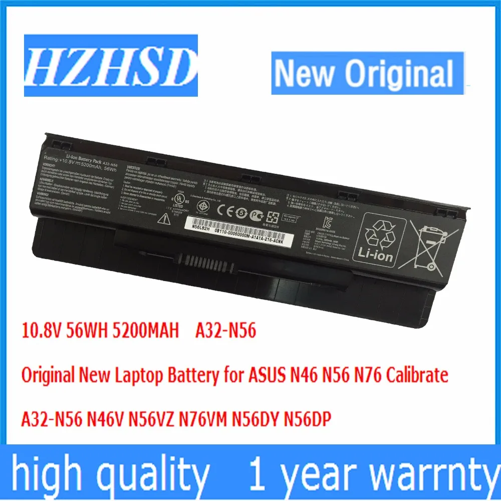 

10.8V 56WH 5200MAH Original New A32-N56 Laptop Battery for ASUS N46 N56 N76 Calibrate N46V N56VZ N76VM N56DY N56DP