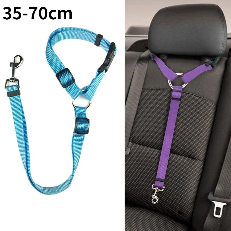 Nylon Rope Safety Belt for Dogs Solid Color Pet Car Seat Belt Walking Dog Leash Adjustable Dogs Harness Collar Pet Accessories