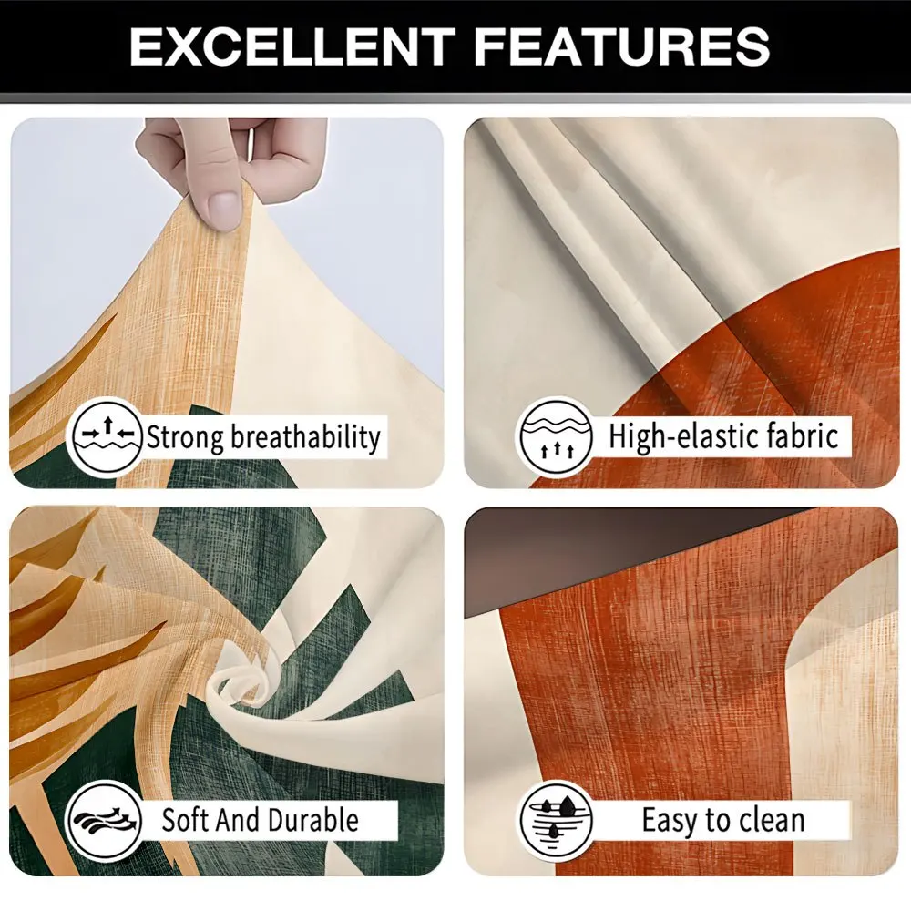 1pc Abstract Boho Tropical Leaf Pattern Print Stretch Sofa Cover, Removable Washable Furniture Protector for Living Room