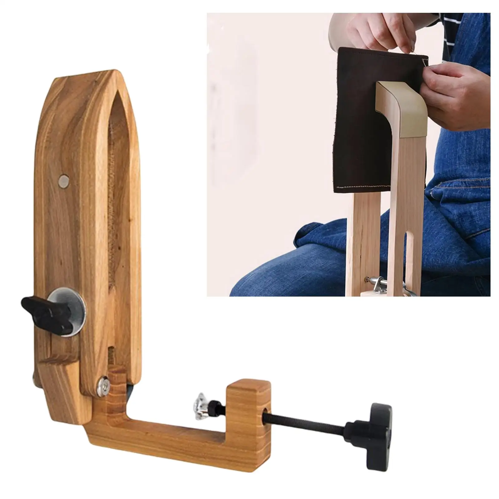 Wood Sewing Clips DIY Handmade Table Desktop Pony Horse Clamp Leather Tool Leathercraft Vise Wooden Wrapped Leather Clamp