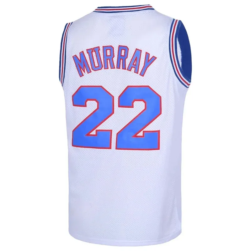 

Movie Space Jam # 22 MURRAY Cosplay Tune Squad Bunny Basketball Jersey Halloween Shirts for Party White/Black S-3XL
