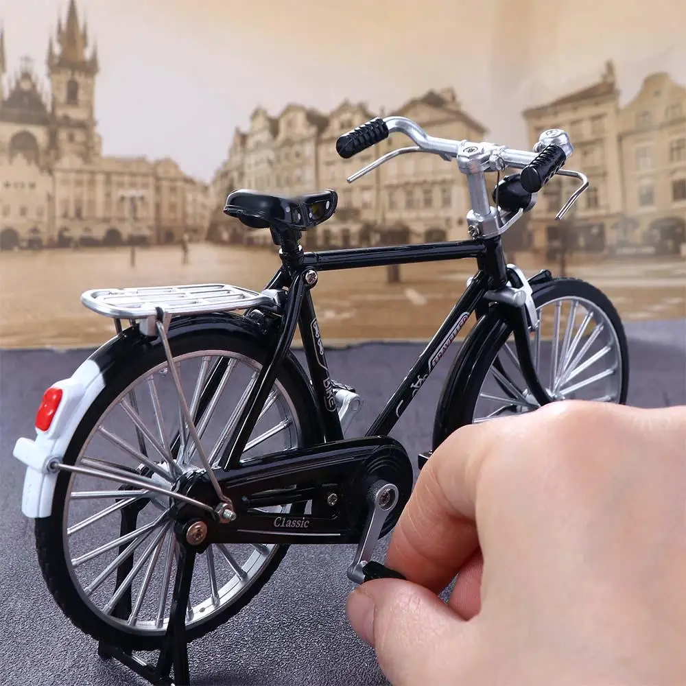 Mini Bicycle Diecast Metal Miniature Model 1:10 Scale Bicycle Model Vintage Bicycle Model Retro Bicycle Toys Simulation Bicycle