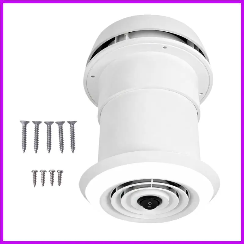 R9CC White Motorhome Roof Vent Component with Integrated LED Light for 12V