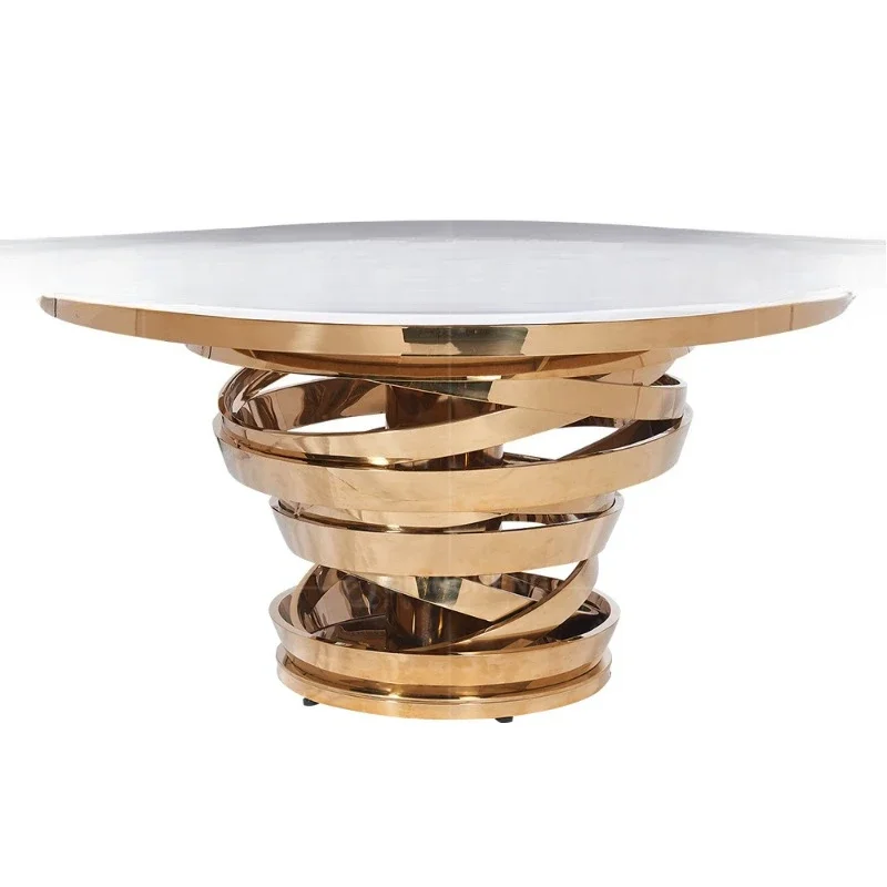 

Light luxury marble round table hotel wedding table restaurant round table