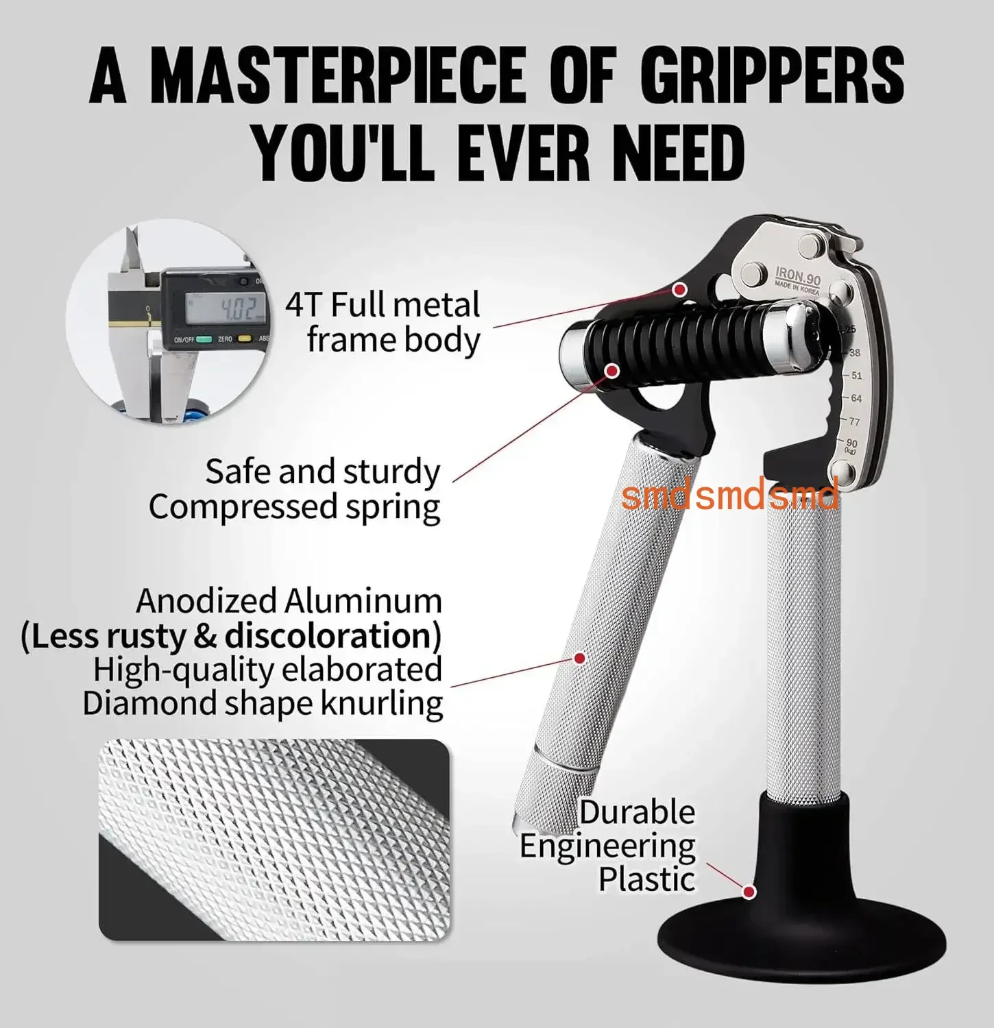 IRON GRIP Grip Strength Trainer Verstelbare handgrijper Versterker Handgreep Exerciser Polsversterkers Stil en duurzaam