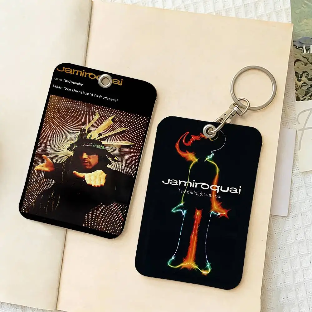 Rock Band J-Jamiroquai Keychain Card Holders Keyring Bank Bus ID Credit Cards Key Ring Chains