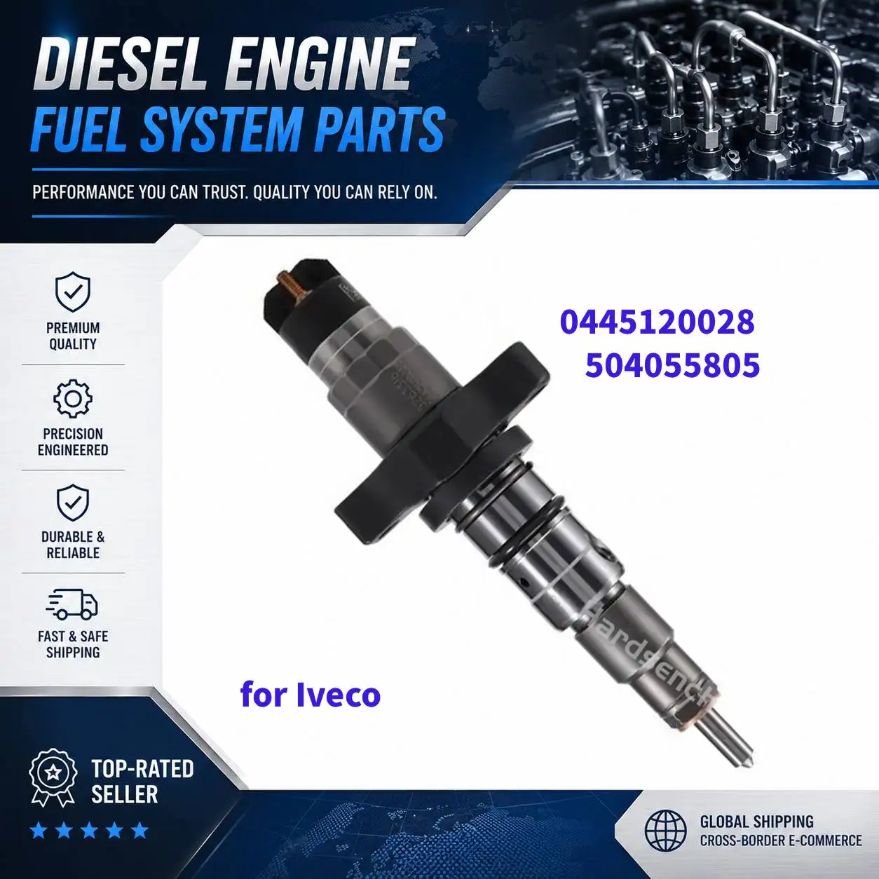 0445120028 diesel injector bomba de Inyector 504055805 for Iveco Daily 2.3L Diesel EuroCargo 2.3L
