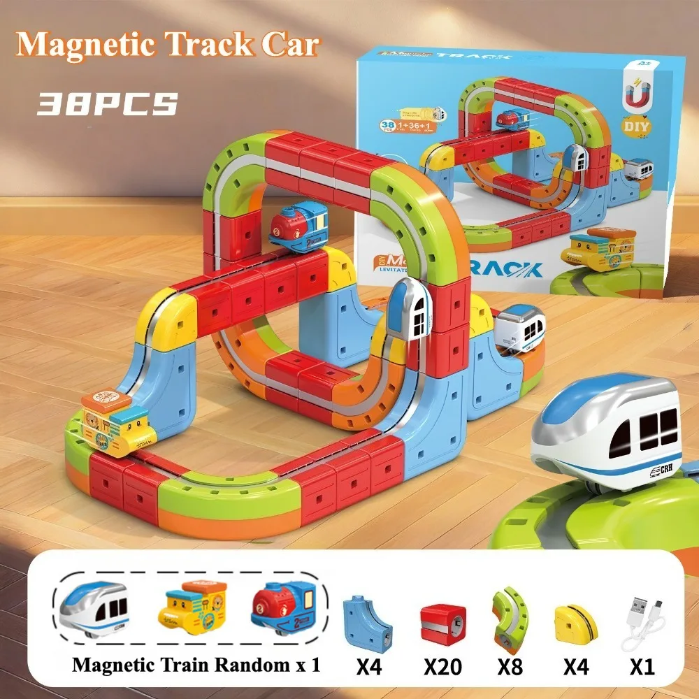 子供用 DIY 磁気組み立て多用途電気ミニトレイン高速鉄道ビルディングブロック教育玩具クリスマスギフト