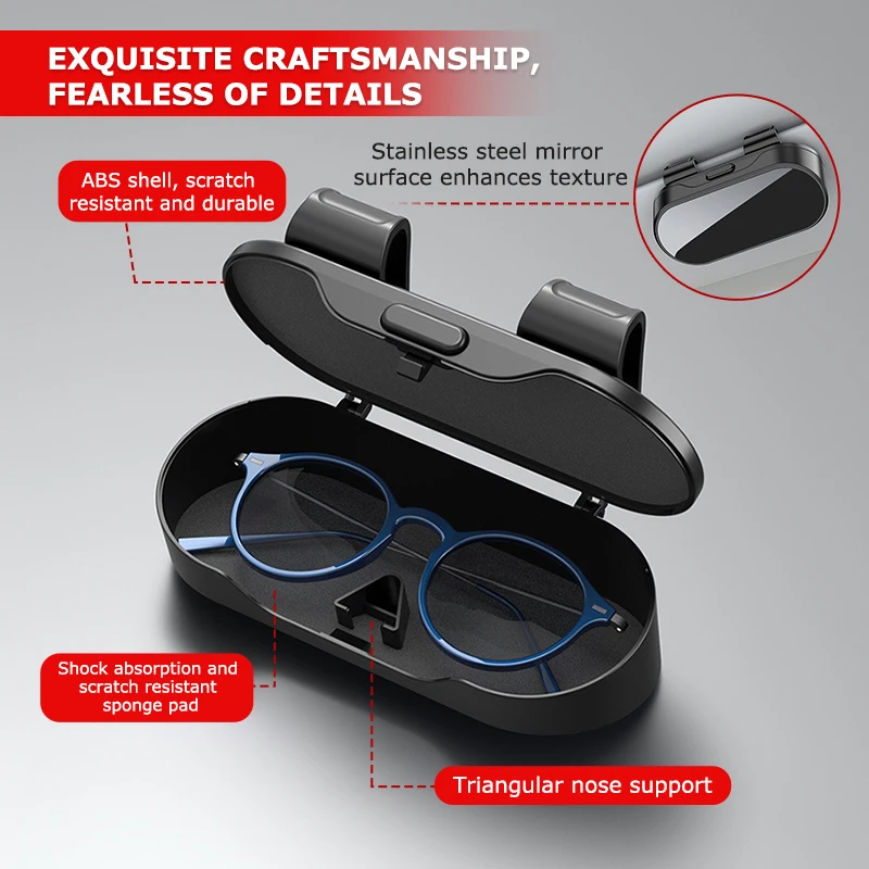 Car Sun Visor Glasses Holder Universal Auto Sunglasses Organizer Box For DAF XF 95 105 CF LF VAN view 4