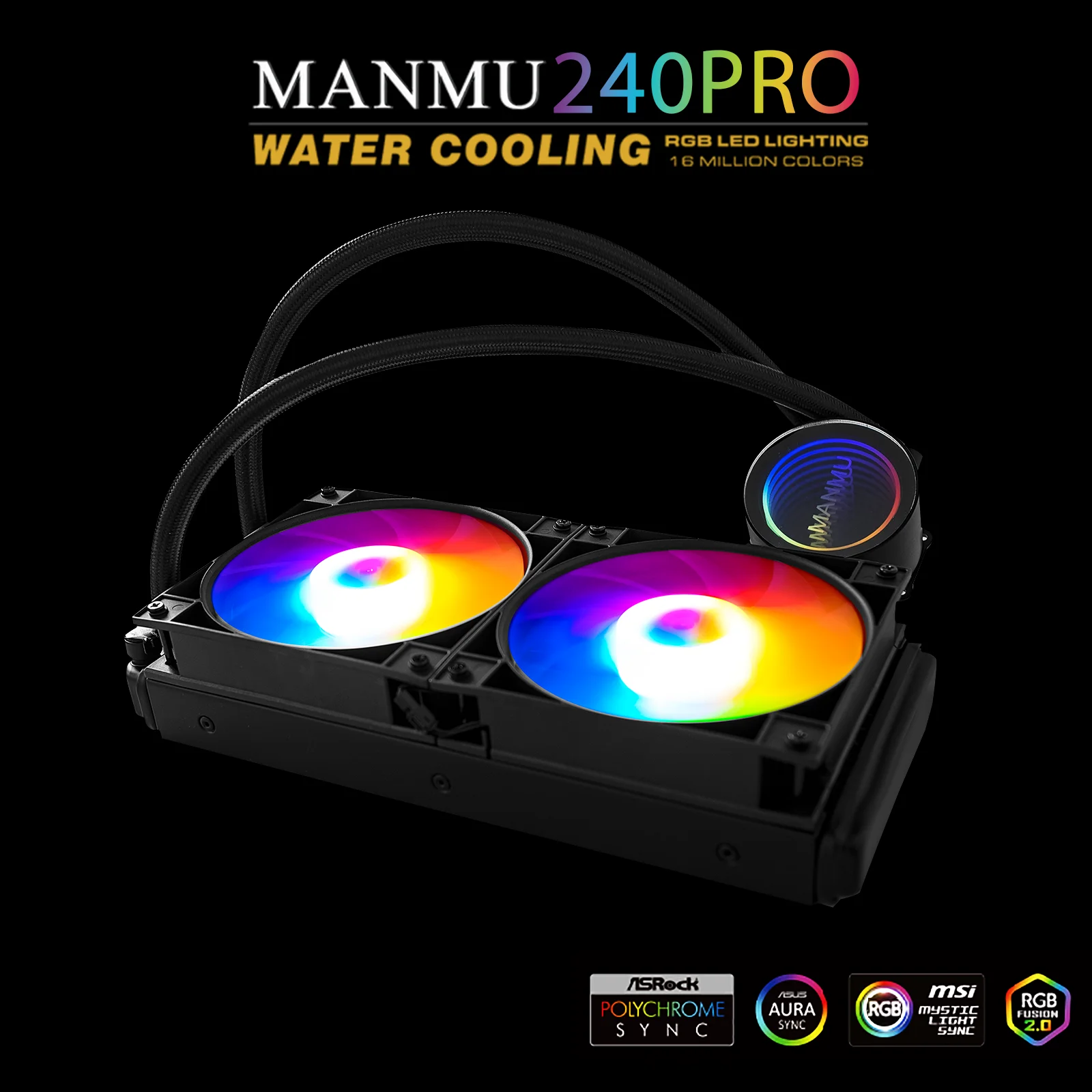 만무 방사 RGB 워터 쿨러, ARGB 팬 포함, 인텔 1700, 1151, 1700, AM4, AM5 소켓용 정밀 온도 제어, 240mm, 360mm
