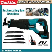 Makita Brushless Reciprocating Saw Reciprocating Saw Portable Cordless Power Tools With 4pcs Saw Blades For 20V 18V Battery