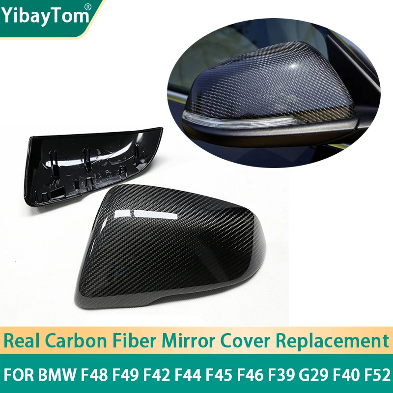 

2x Real Carbon Fiber Mirror Cover caps Replacement For BMW x1 x2 Z4 1 2 Series F48 F49 F39 F45 F46 F52 F40 G29 For Toyota Supra