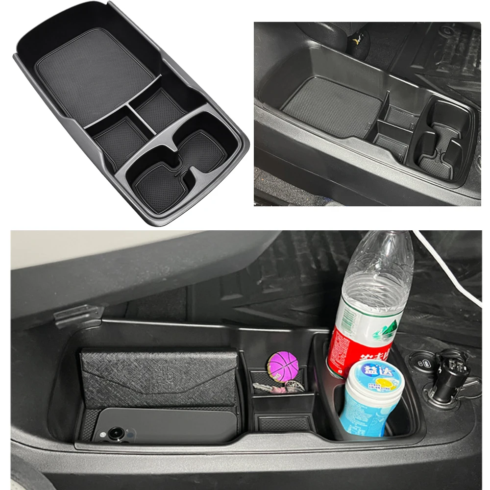 

For Kia EV6 2022 2023 Lower Center Console Organizer Tray Armrest Storage Box Cup Holder ABS Material Interior Accessories