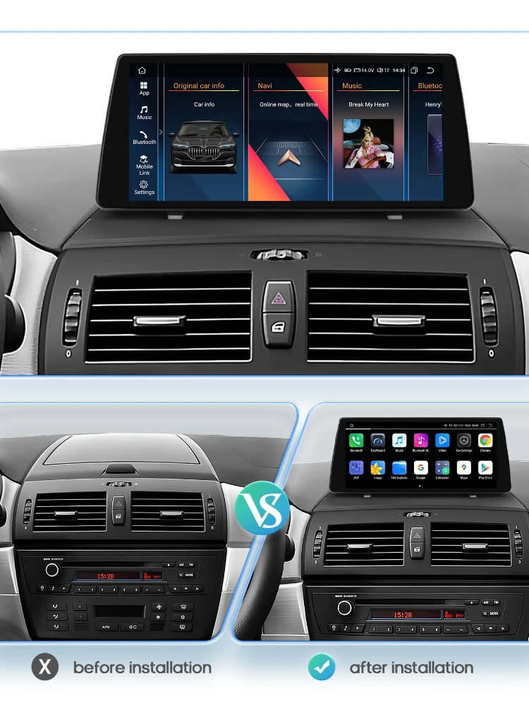 Autoradio voor BMW X3 E83 2004-2010 Android Auto Carplay Autoradio Multimedia Video Player 10.25 inch GPS navigatie 4G WIFI DSP - afbeelding 2