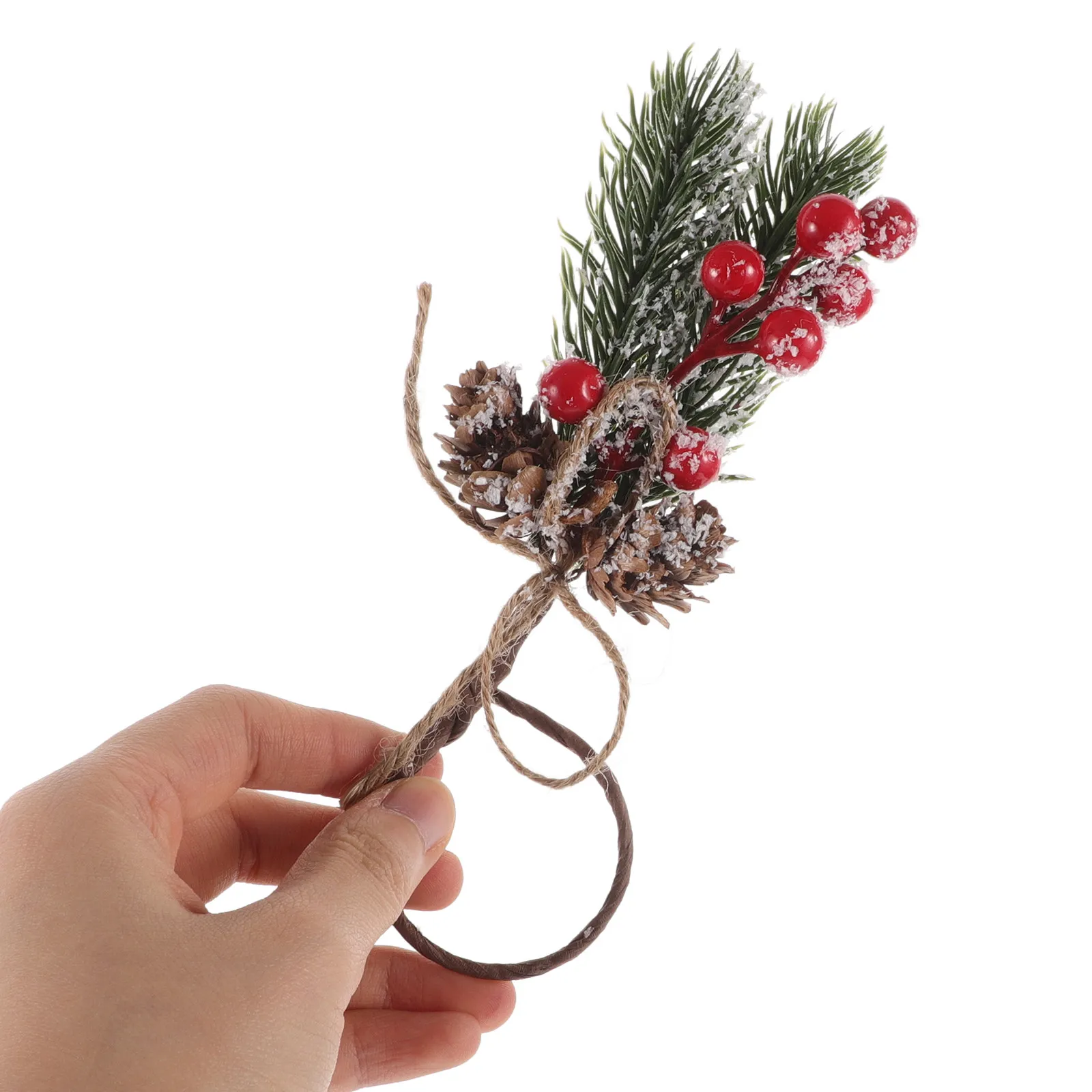 6Pcs Christmas Napkin Rings Handcrafted Cedar Red Berry Decorative Holiday Dining Table Decor Party Napkin Holder Reusable