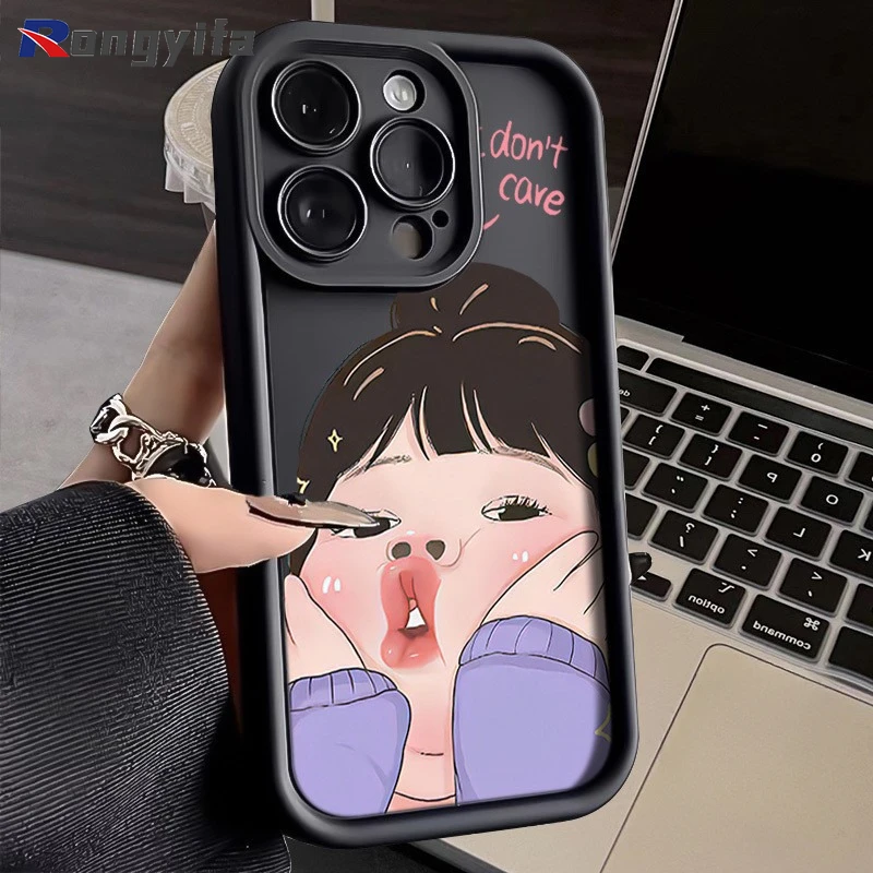 Funny Comic Girl Case For Samsung Galaxy S24 S23 S21 Plus Ultra S20 FE S24+ S23+ S22+ S21+ Silicone Phone Case Cute Girl Cases