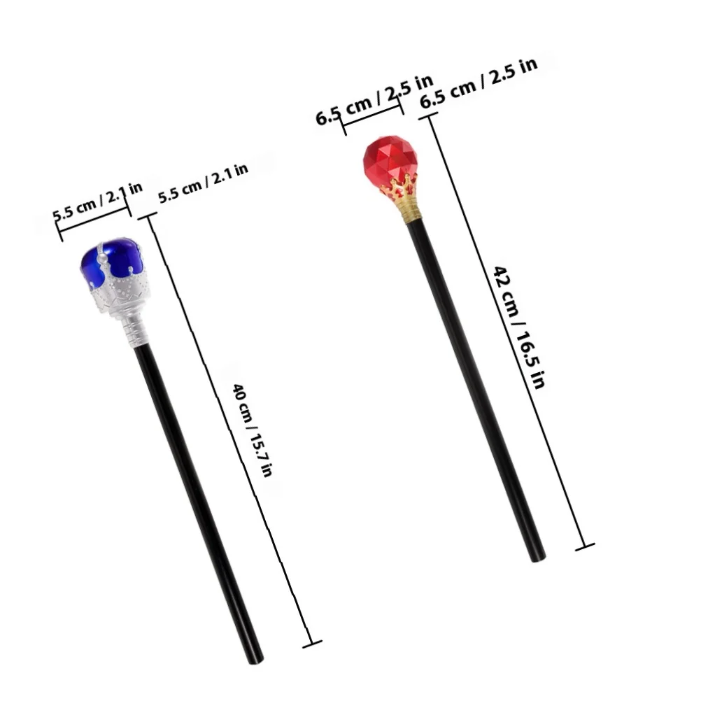 2 pezzi King Scepters Puntelli decorativi leggeri per cosplay Articoli per feste Scepter da passeggio per Halloween Foto Prop