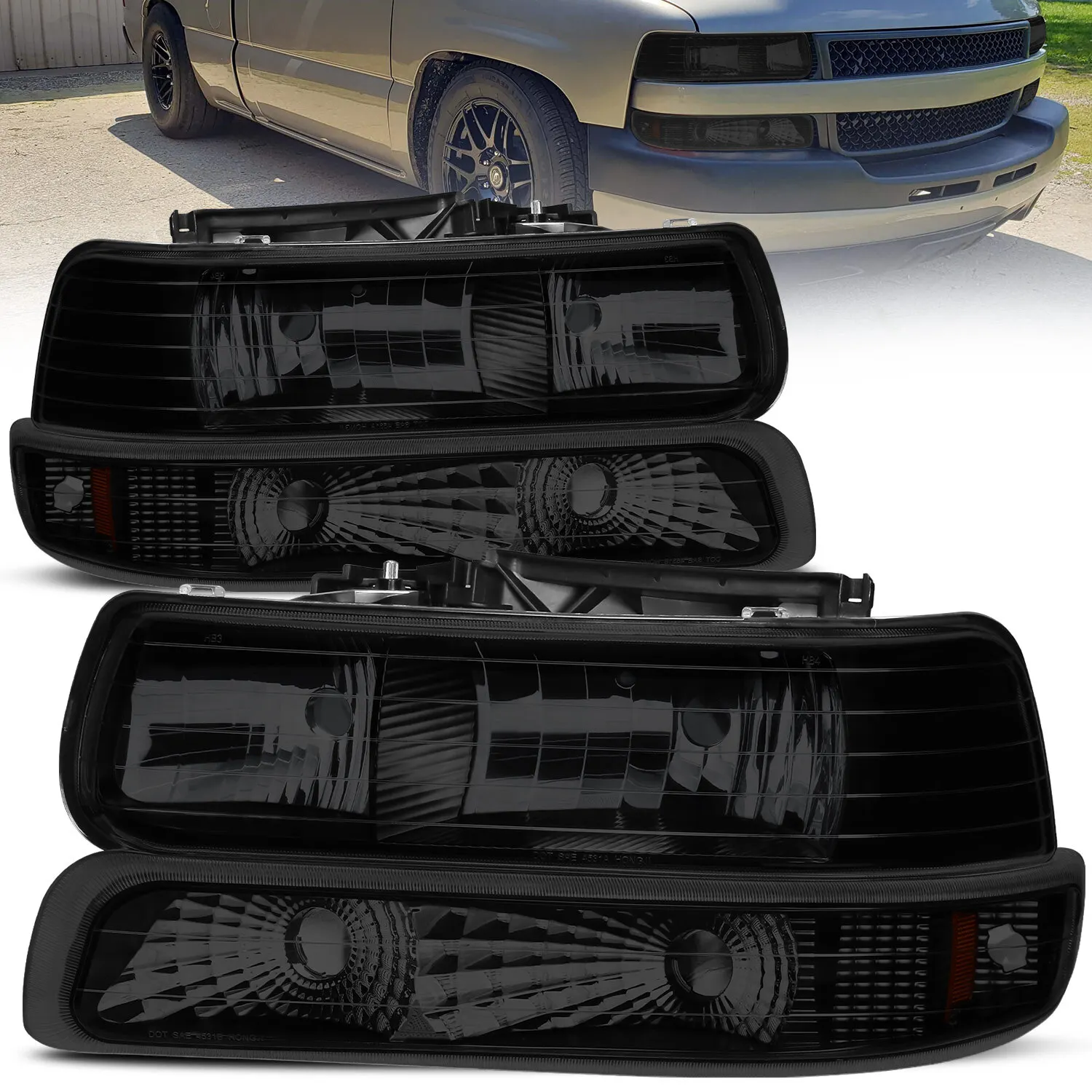 

Пара черных фар для Chevrolet Silverado 1999-2002 и для Suburban 1500 2500 2000-2006 годов выпуска