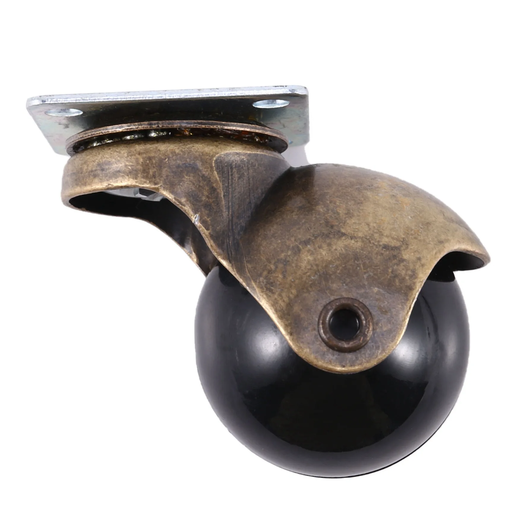 TFTP-8 Pack Swivel Top Plate Hooded Ball Caster Wheels, Antique Bronze (1.5-Inch No Brake)