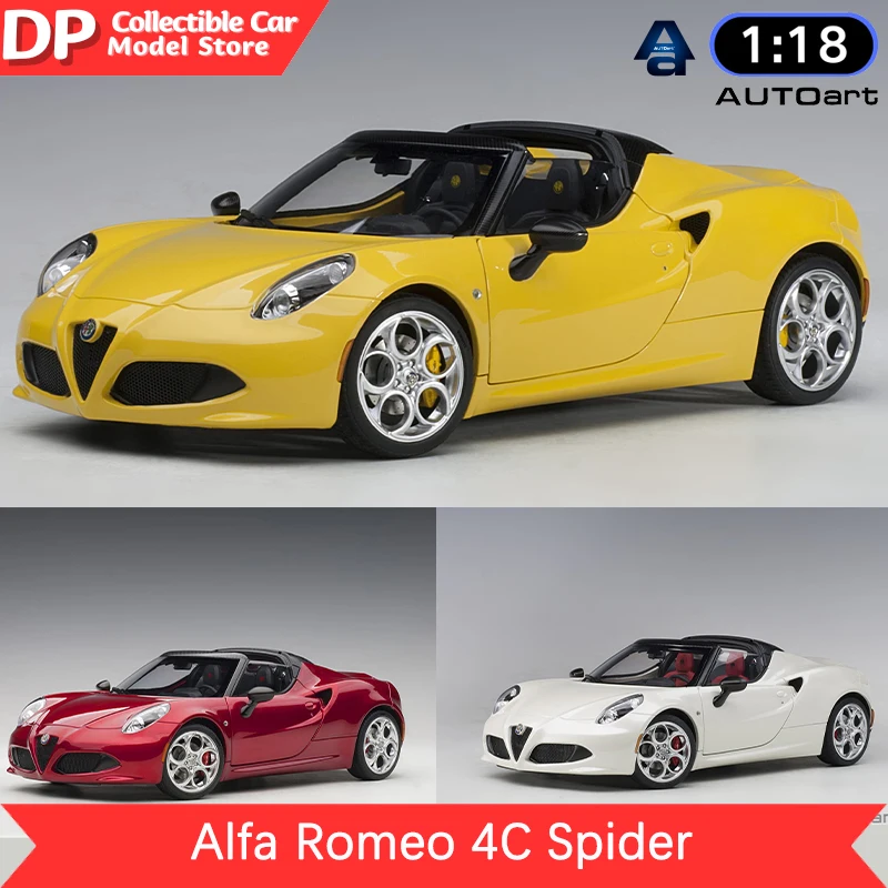 1:18 Autoart Alfa Romeo 4C Spider Alloy Sports Car Die-Casting Car Model Gift To A Friend Holiday Gift Collection