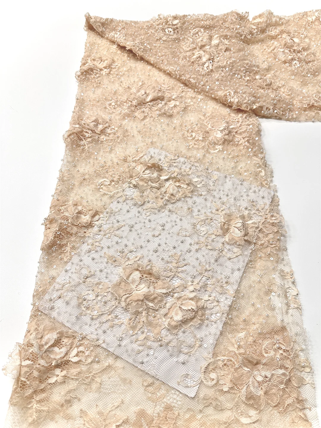 Kain Tulle Lace 2025 dengan Manik-manik Payet, Laris Manis, Baru, Afrika Nigeria Prancis untuk Gaun Pesta Pernikahan Mewah, Jahitan Pengantin