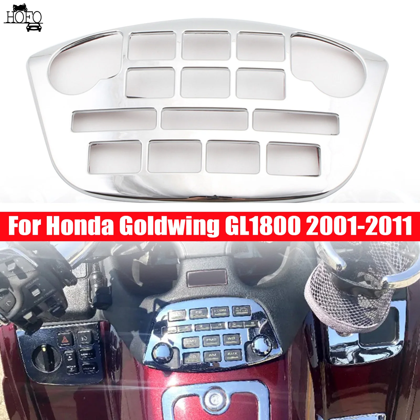 

For Honda Goldwing GL1800 2001-2011 Motorcycle Radio Accent Panel Trim Cover