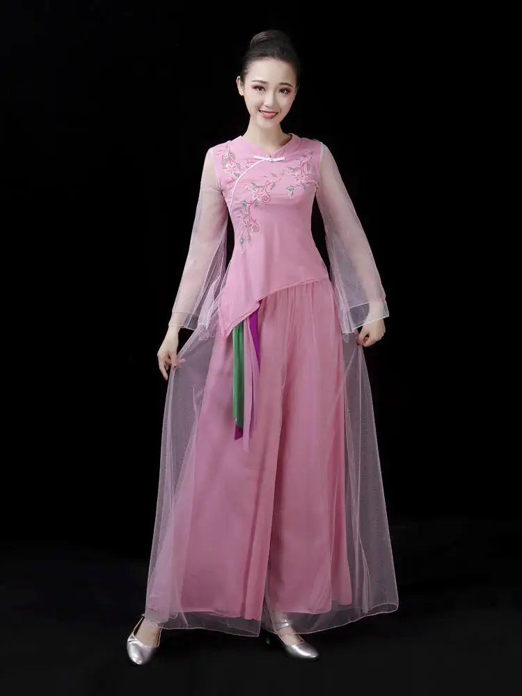 Tenue de danse classique pour femmes, ensemble de costumes de spectacle de danse carrée nationale, vêtements de danse traditionnels Eth, été 2023