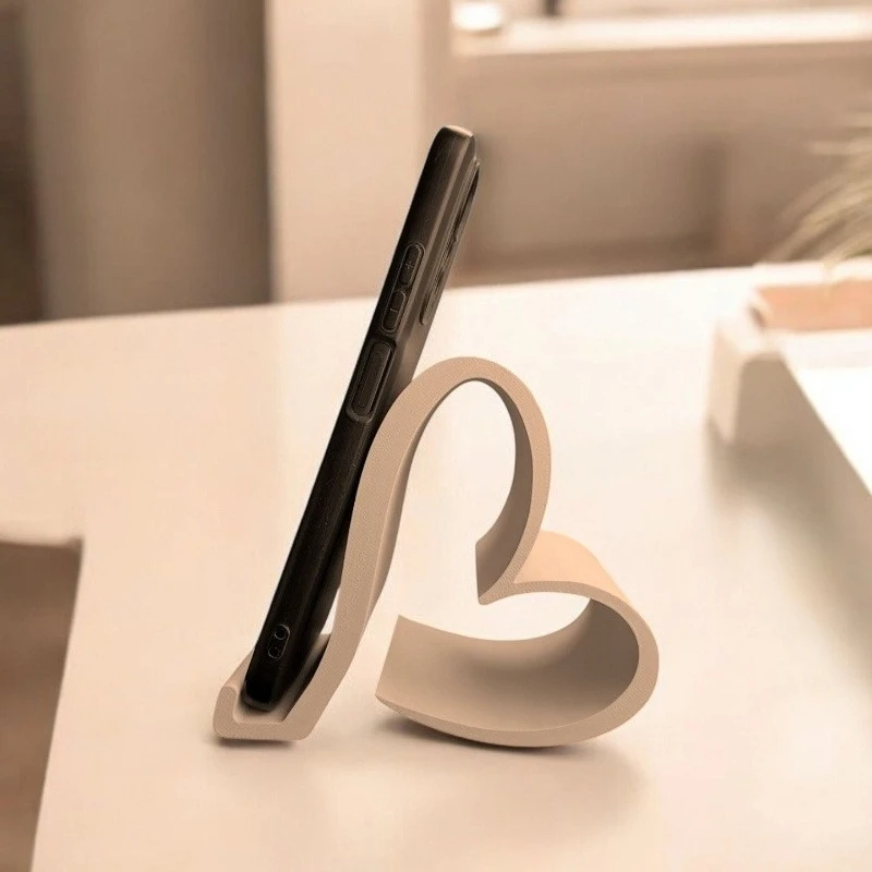 

Heart-shaped phone stand, 3D-printed universal phone and tablet stand, New Year gift, Valentine's Day gift