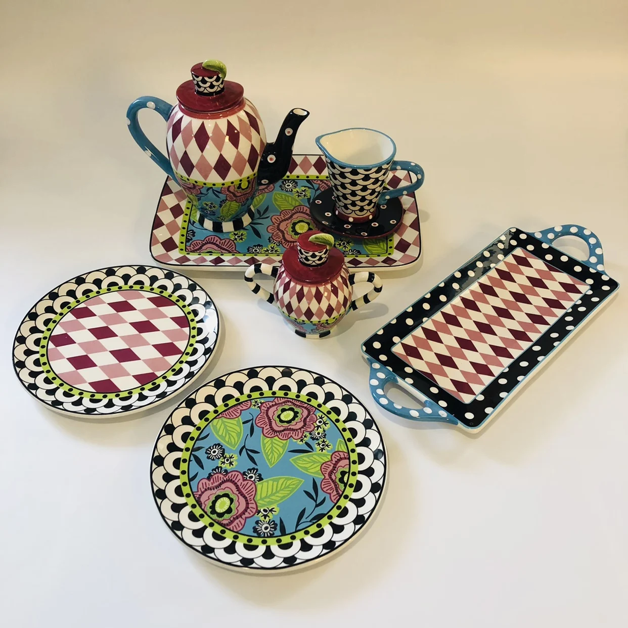 Certified International Trade Ceramic Tableware Teapot Binaural Long Plate Coffee Cup Disc
