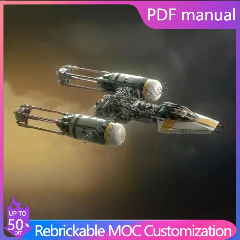 

NEW 892 PCS MOC Space Battle UCS BTL-A4 Y-Wing Gold Squadron Model Custom Puzzle Technology DIY Creative Assemble Toys Gifts