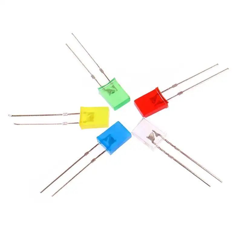 20 Stück Quadratische LED-Leuchtdiode 2*5*7mm Weiß Blau Rot Grün Gelb 2X5x7mm Röhre – Detail 4