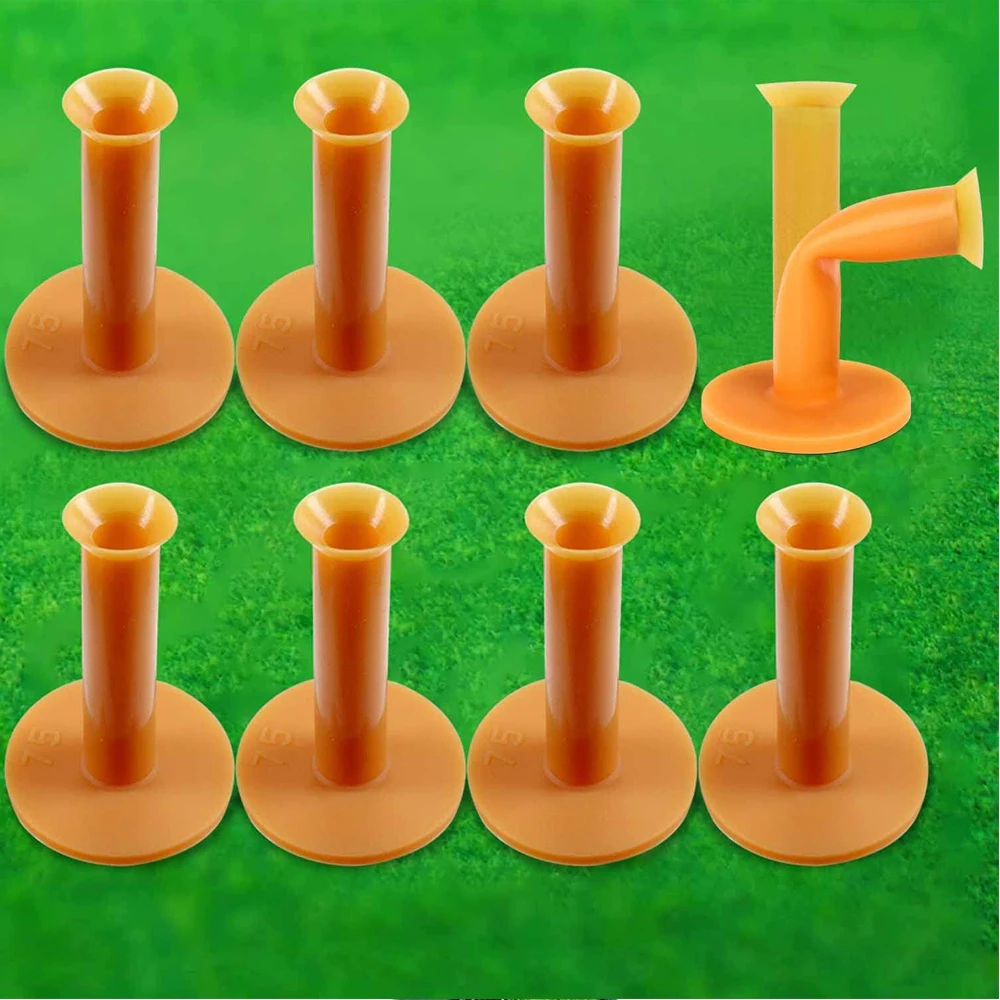 8pcs 75cm Rubber Golf Tees for Mats,Driving Range Tees Golf Mat Tees Fit for Practice Mat Indoor Outdoor Simulator