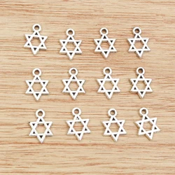 50pcs 12x9mm Antique Silver Plated Five-Pointed Star Handmade Charms Pendant:DIY for bracelet necklace