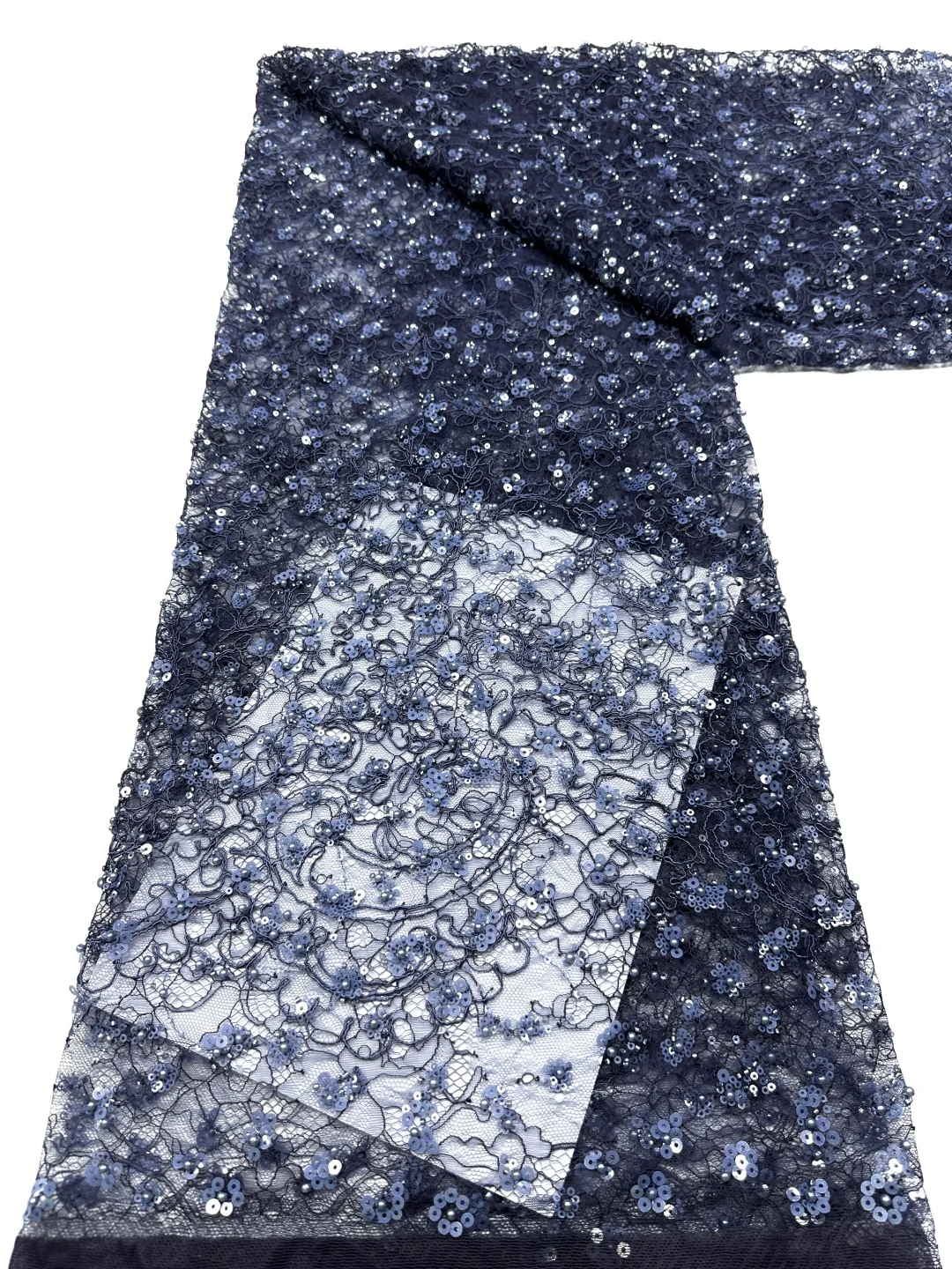 

Luxury African Sequence Lace Fabric 2026 High Quality Sequins Lace Embroidery Beaded Mesh Fabric For Women Wedding Party Dresses