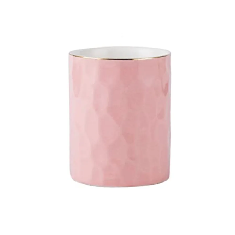 

Ceramic Pen Holder Stand Cup Pencil Holder Organizer Makeup Brush Holders for Home Office Desk Pink