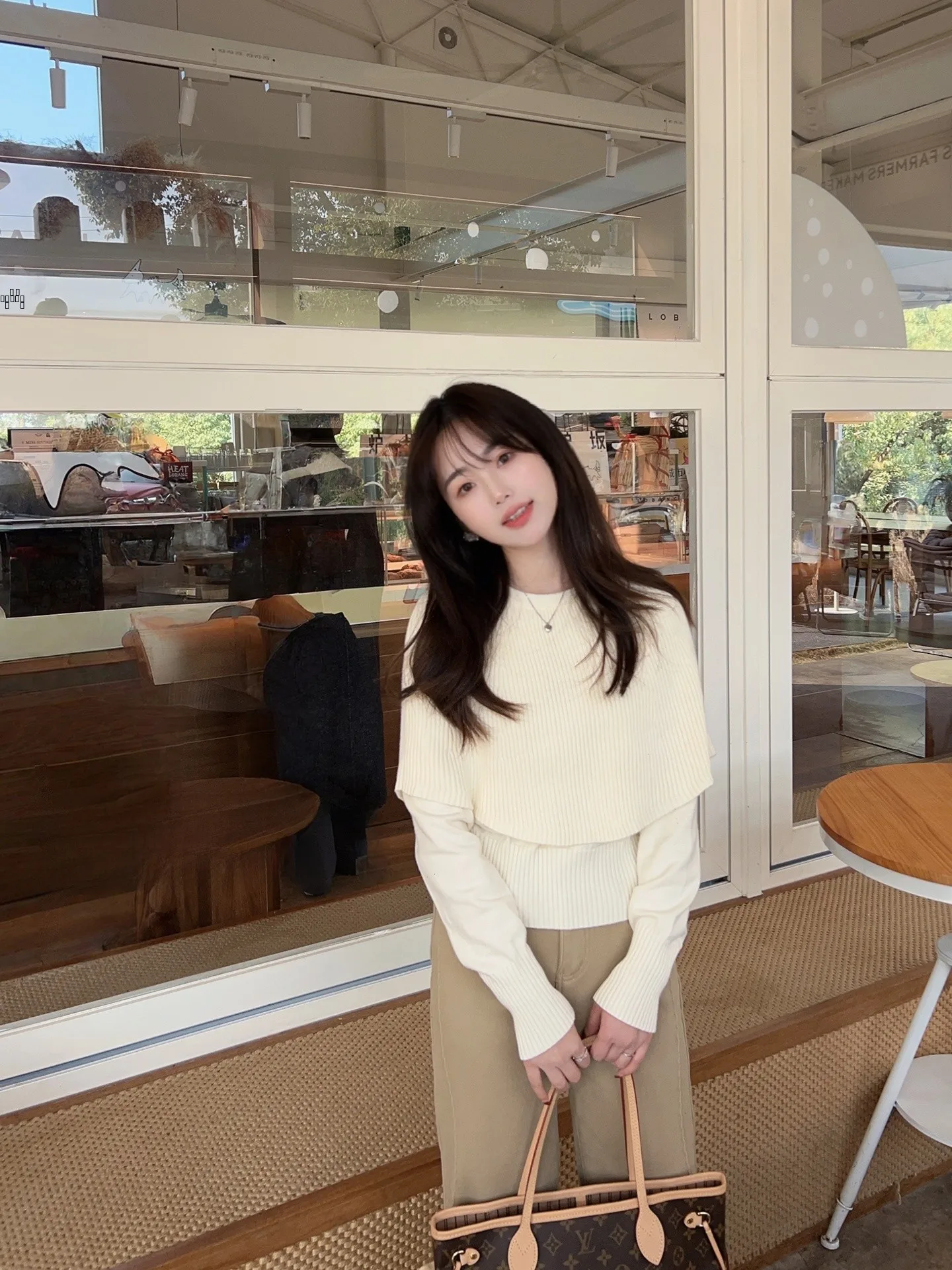 

Sweet Soft Knitted ort Sweater with awl Fake Two-Piece Women's Winter Faion Gentle Sle Polyester Acrylic Spandex Blend