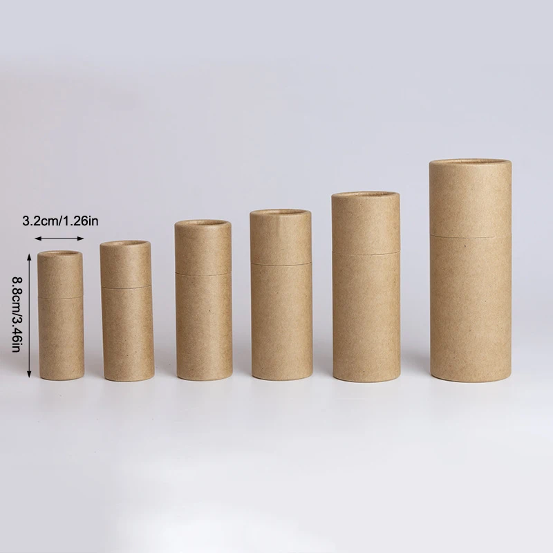 1Pcs Empty Thick Round Cowhide Empty Paper Tube Essential Oil Roller Bottle Packaging Box For Oil Perfume Container