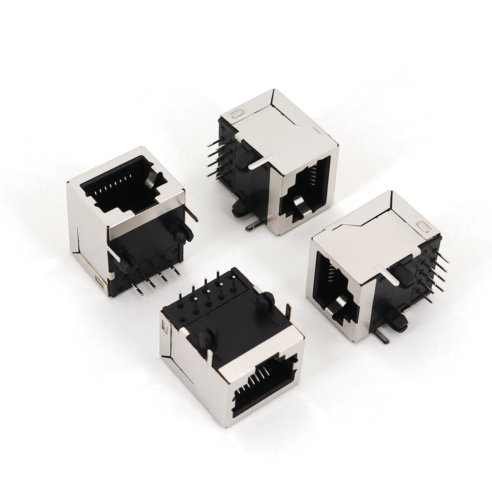 10Pcs RJ45 8P8C Network Ethernet PCB Mount 8Pin Female Socket Solder Connector