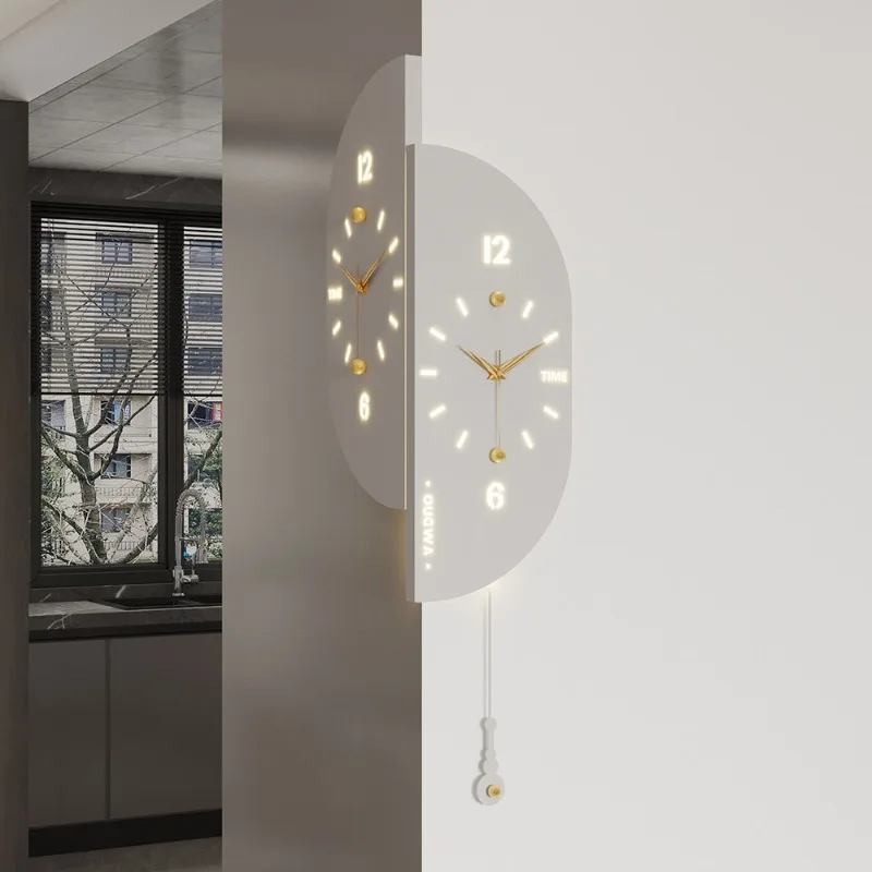 Modern Simple High-end Light Double-sided Corner Wall-mounted Creative Grand Wall Clock Reloj Digital Pared Digital Clock