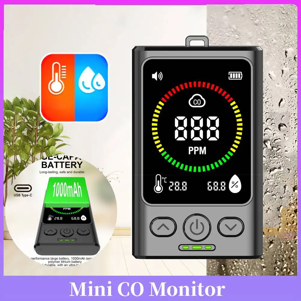 

Перезаряжаемый детектор угарного газа с цифровым дисплеем, сигнализация CO для дома, кухни, автофургона, путешествий